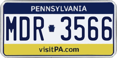 PA license plate MDR3566