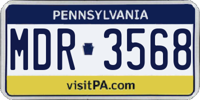 PA license plate MDR3568