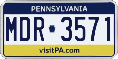 PA license plate MDR3571