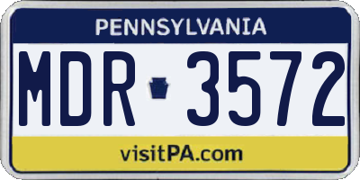 PA license plate MDR3572