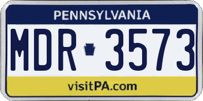 PA license plate MDR3573