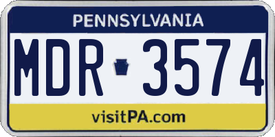 PA license plate MDR3574