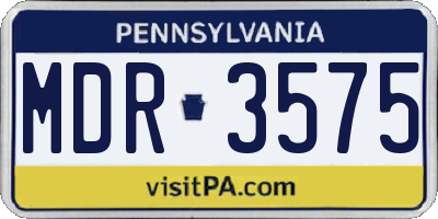 PA license plate MDR3575