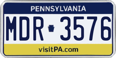 PA license plate MDR3576