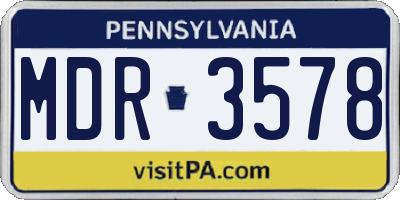 PA license plate MDR3578