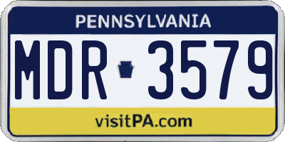 PA license plate MDR3579