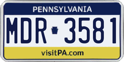 PA license plate MDR3581