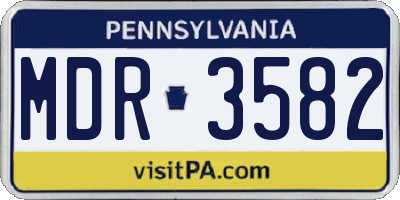PA license plate MDR3582