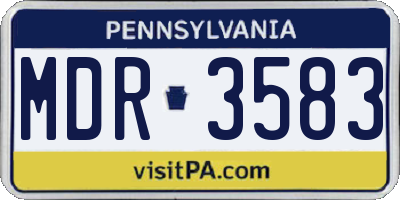 PA license plate MDR3583