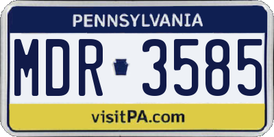 PA license plate MDR3585
