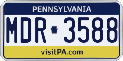 PA license plate MDR3588