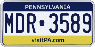 PA license plate MDR3589