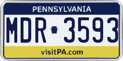 PA license plate MDR3593