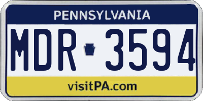 PA license plate MDR3594