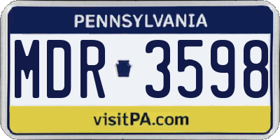 PA license plate MDR3598