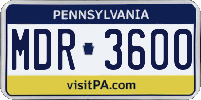 PA license plate MDR3600