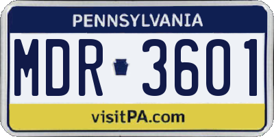 PA license plate MDR3601