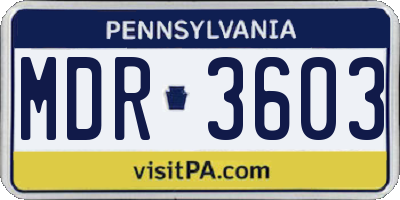 PA license plate MDR3603