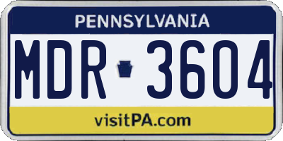PA license plate MDR3604