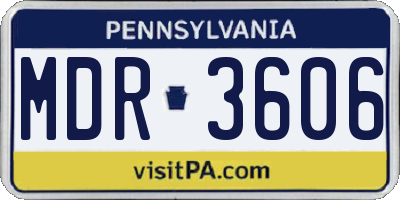 PA license plate MDR3606