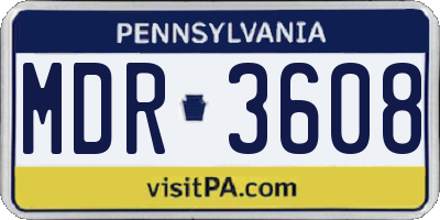 PA license plate MDR3608