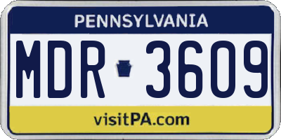 PA license plate MDR3609