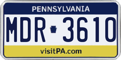 PA license plate MDR3610
