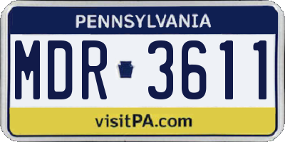 PA license plate MDR3611