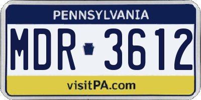 PA license plate MDR3612