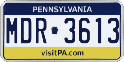 PA license plate MDR3613