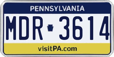 PA license plate MDR3614