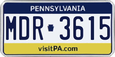 PA license plate MDR3615