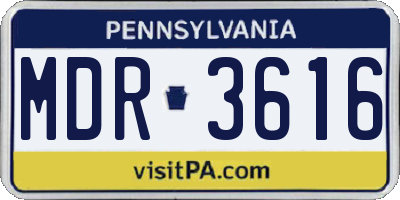 PA license plate MDR3616