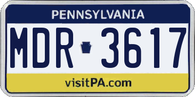 PA license plate MDR3617