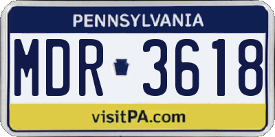 PA license plate MDR3618