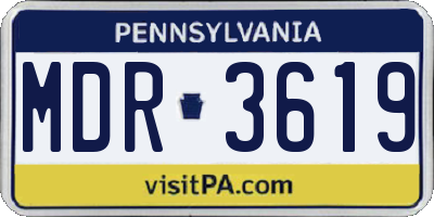 PA license plate MDR3619