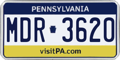 PA license plate MDR3620