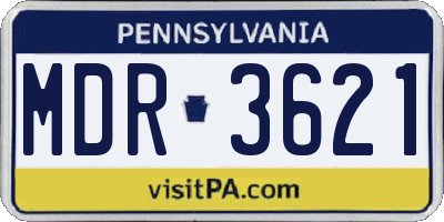 PA license plate MDR3621
