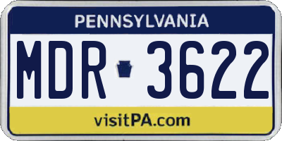 PA license plate MDR3622