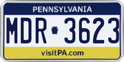 PA license plate MDR3623