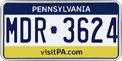 PA license plate MDR3624