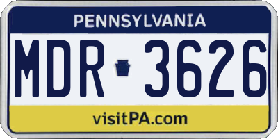PA license plate MDR3626