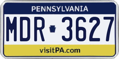 PA license plate MDR3627
