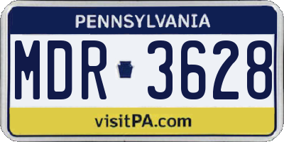 PA license plate MDR3628