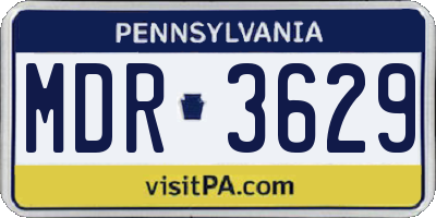 PA license plate MDR3629