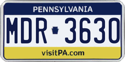 PA license plate MDR3630