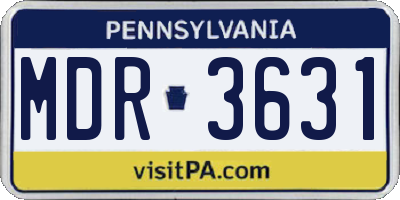 PA license plate MDR3631