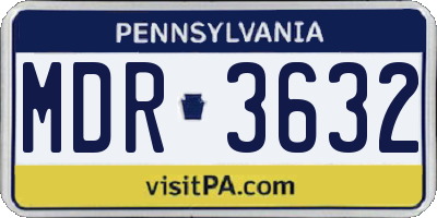 PA license plate MDR3632