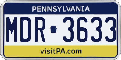 PA license plate MDR3633