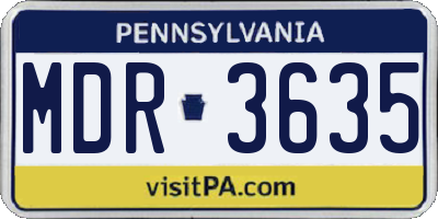 PA license plate MDR3635
